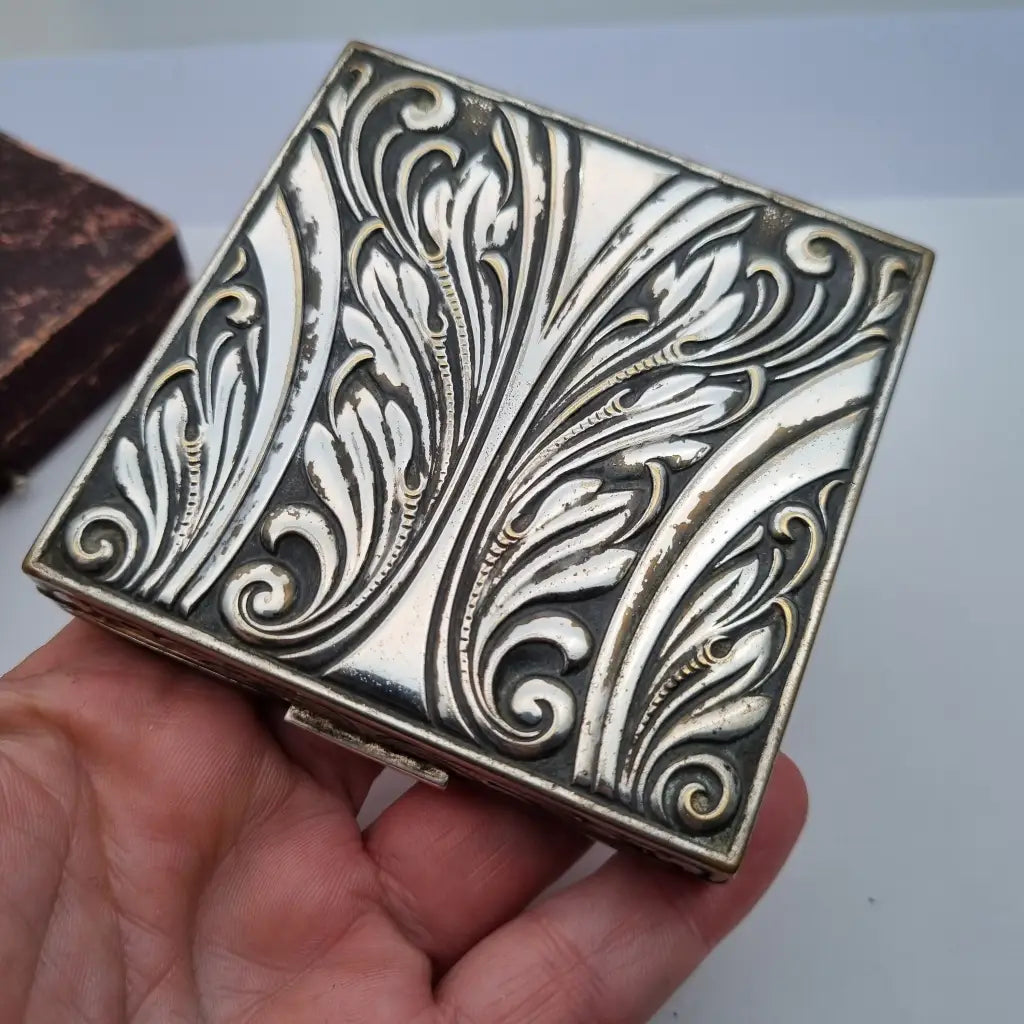 Estuche Vintage Evans tono plateado Art Nouveau para Mujer Cajas