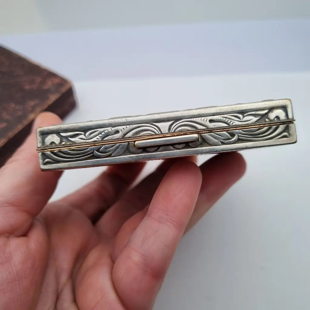Estuche Vintage Evans tono plateado Art Nouveau para Mujer Cajas