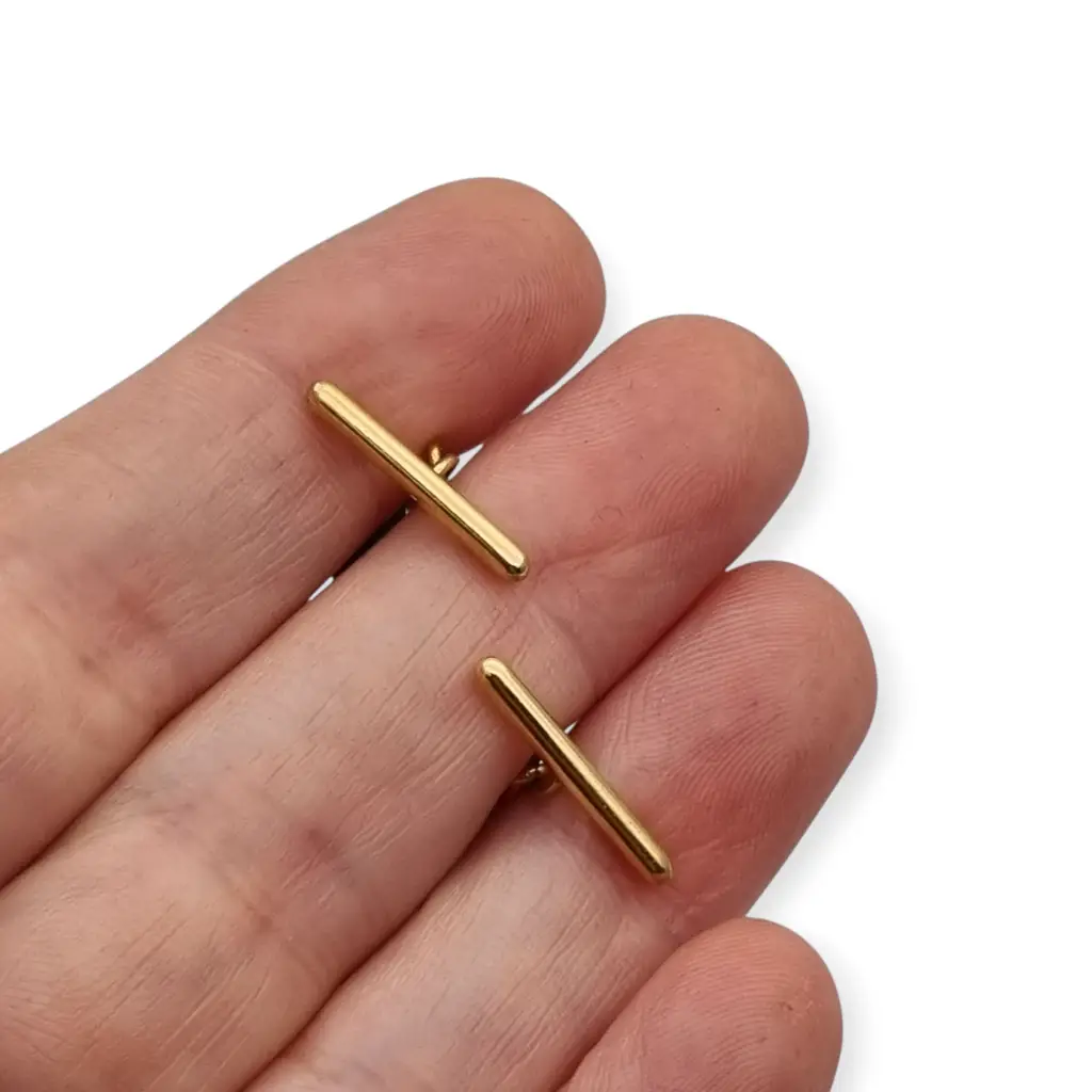 Gemelos antiguos en oro 18k y ónix negro • Joyería masculina vintage