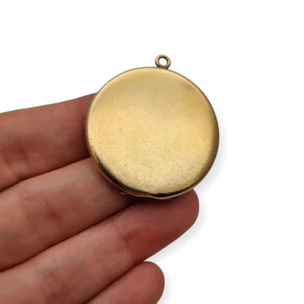 Guardapelo antiguo Art Nouveau dorado 1/4 de oro CQ&R joya sentimental circa