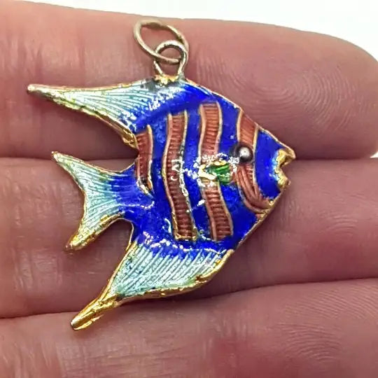 Collar colgante de pez collar esmalte colgantes esmaltado.