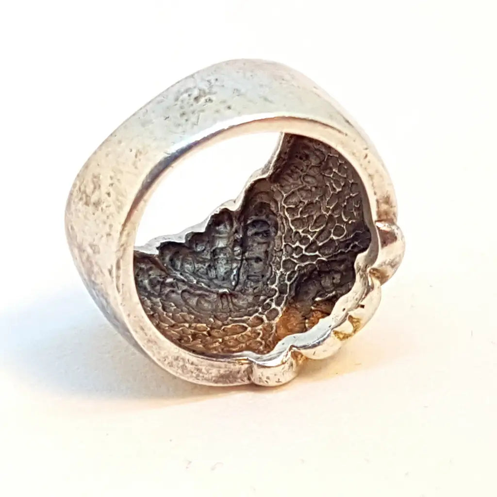 Anillo modernista vintage de plata para mujer ley regalos.