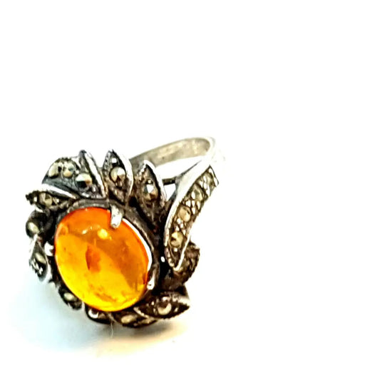 Anillo de plata art nouveau. Circa 1970. Talla 9 USA. Joyería antigua y vintage.