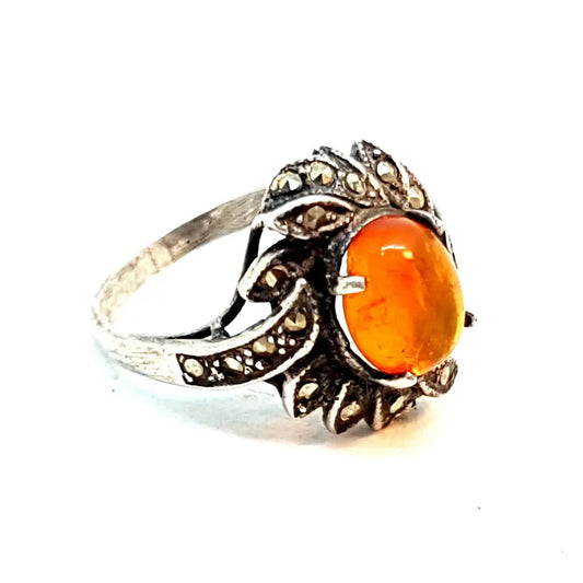 Anillo de plata art nouveau. Circa 1970. Talla 9 USA. Joyería antigua y vintage.