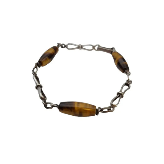 Pulsera ojo de tigre para mujer pulsera vintage plata regalos