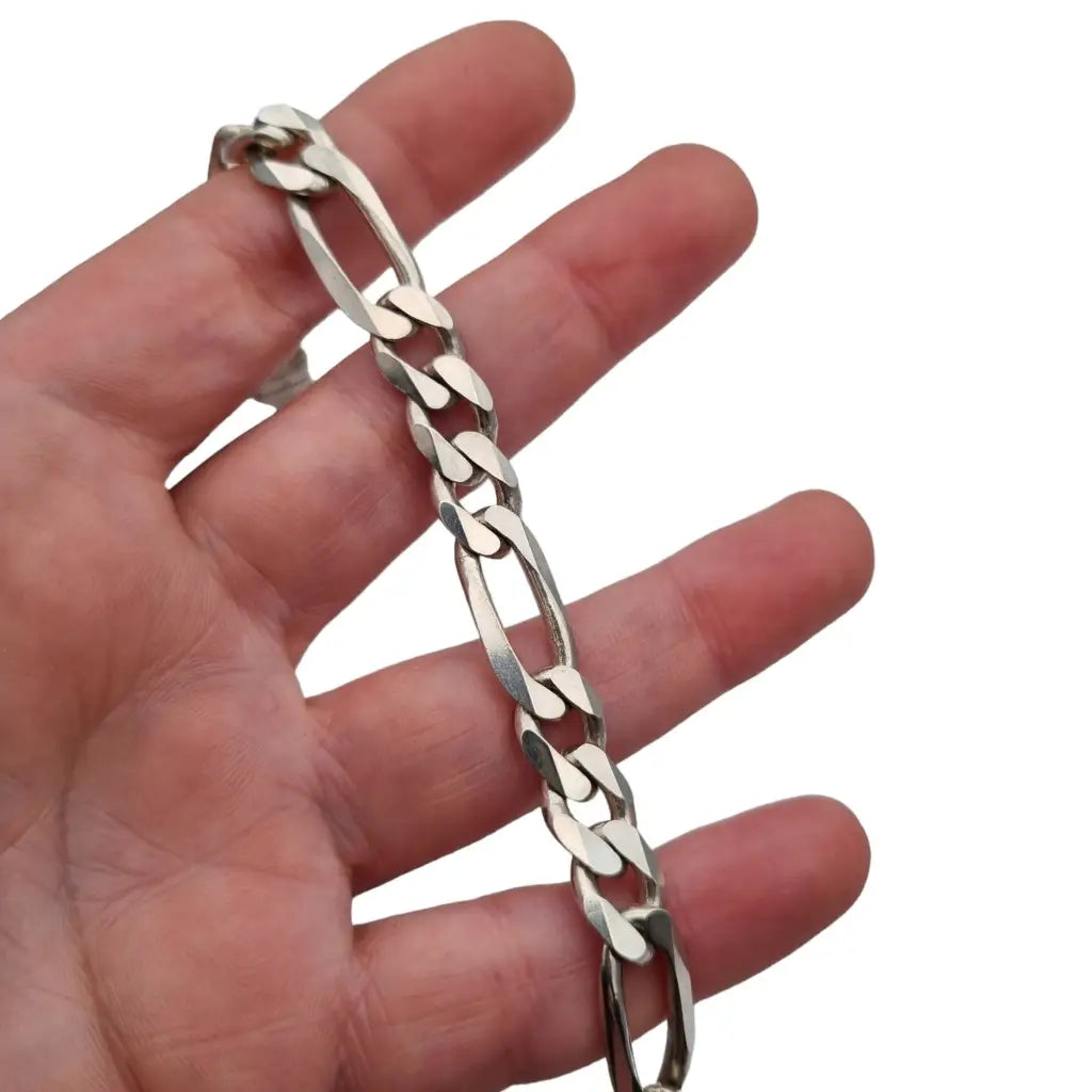 Pulsera de cadena eslabones plata maciza regalos vintage.
