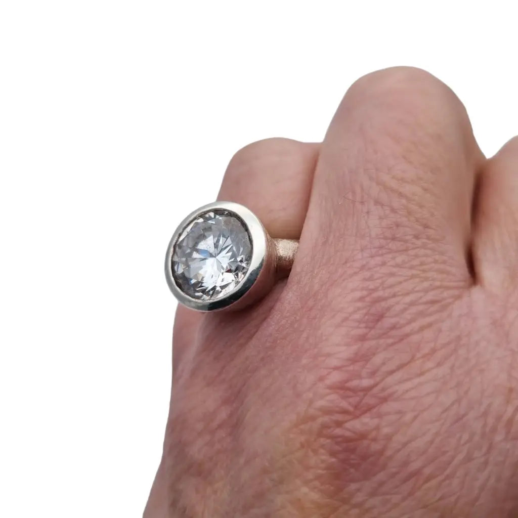 Anillo de plata 925 vintage con zirconia circa xx.