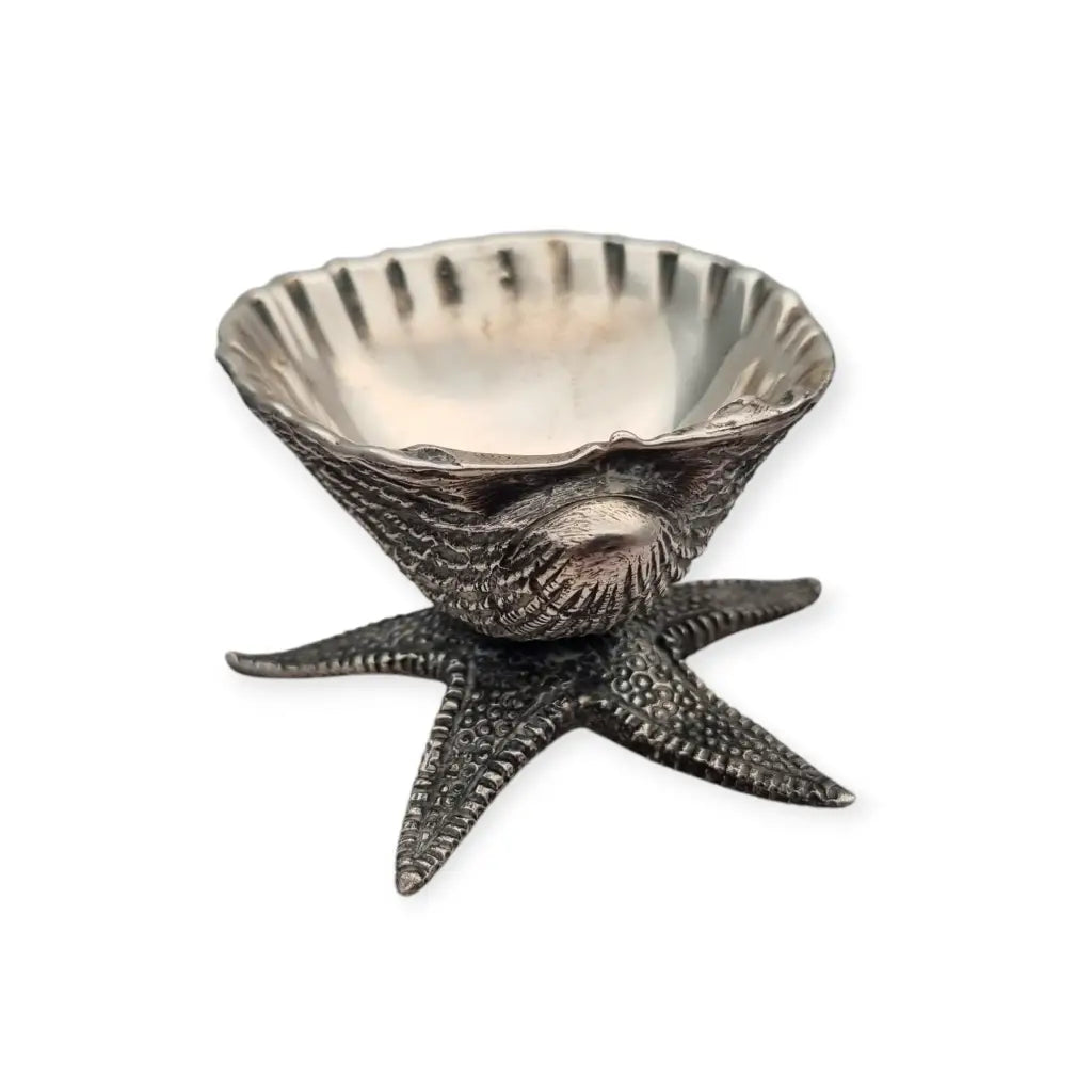 Objeto de vitrina plata 925 concha y estrella mar diseño marino
