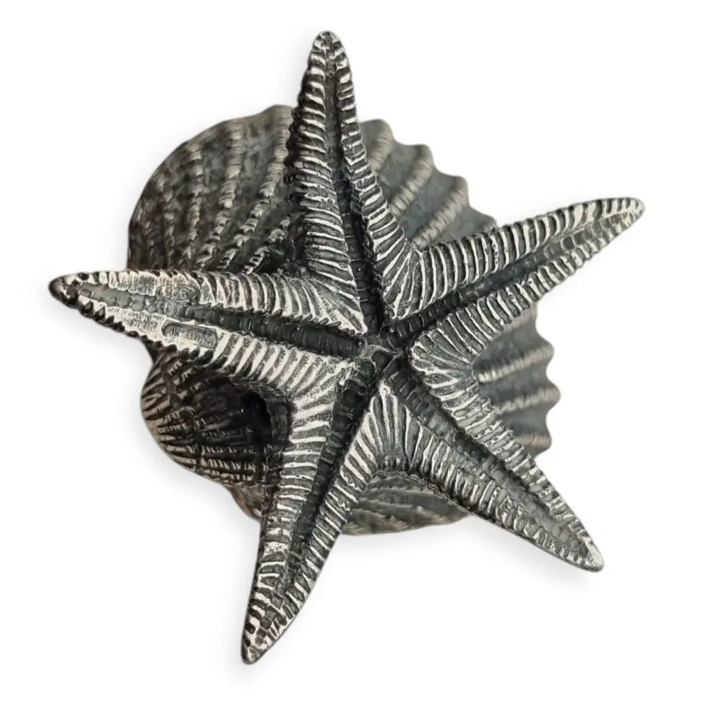 Objeto de vitrina plata 925 concha y estrella mar diseño marino
