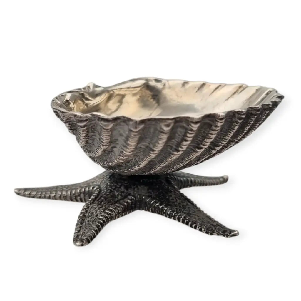 Objeto de vitrina plata 925 concha y estrella mar diseño marino