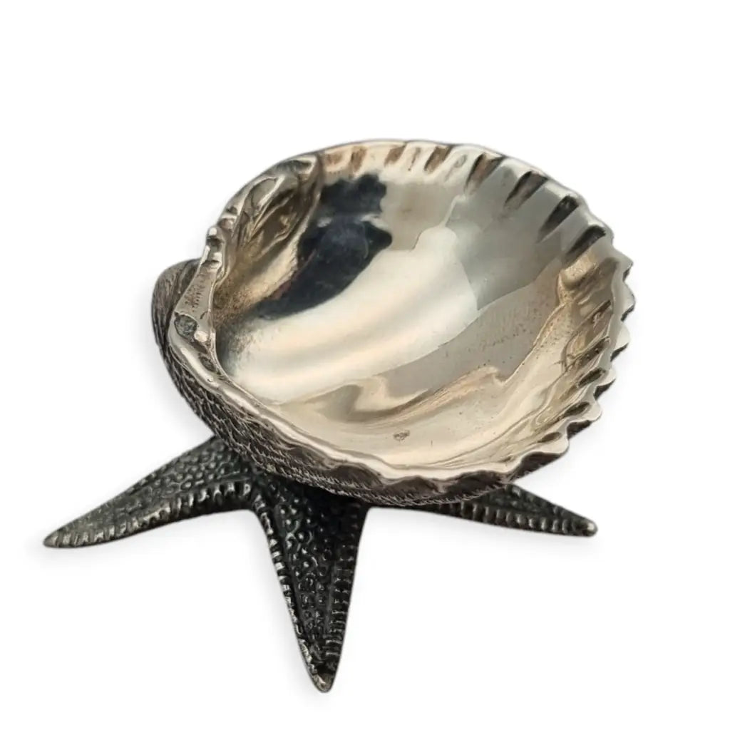 Objeto de vitrina plata 925 concha y estrella mar diseño marino