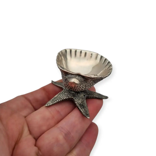 Objeto de vitrina plata 925 concha y estrella mar diseño marino