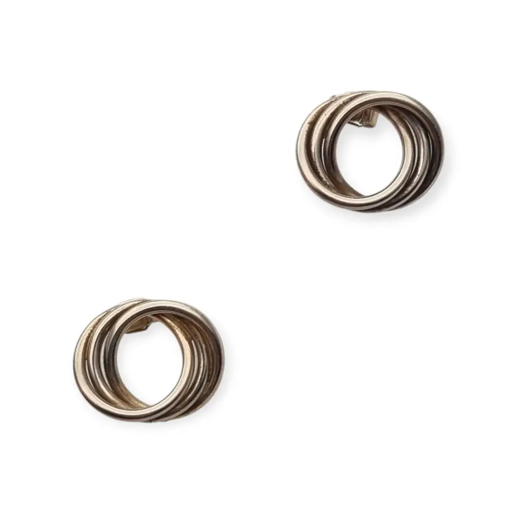 Pendientes aros entrelazados de plata 925 joyeria vintage. LaBizarreSusu