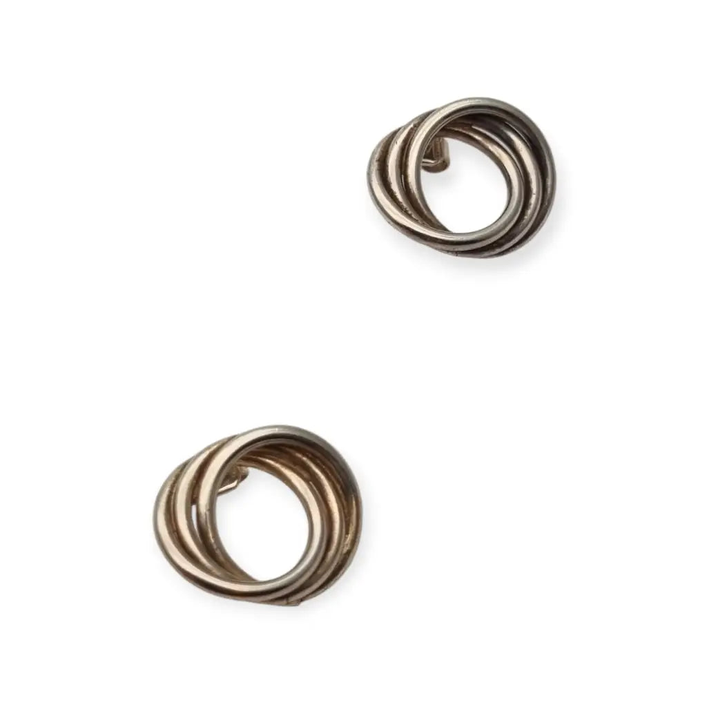 Pendientes aros entrelazados de plata 925 joyeria vintage. LaBizarreSusu