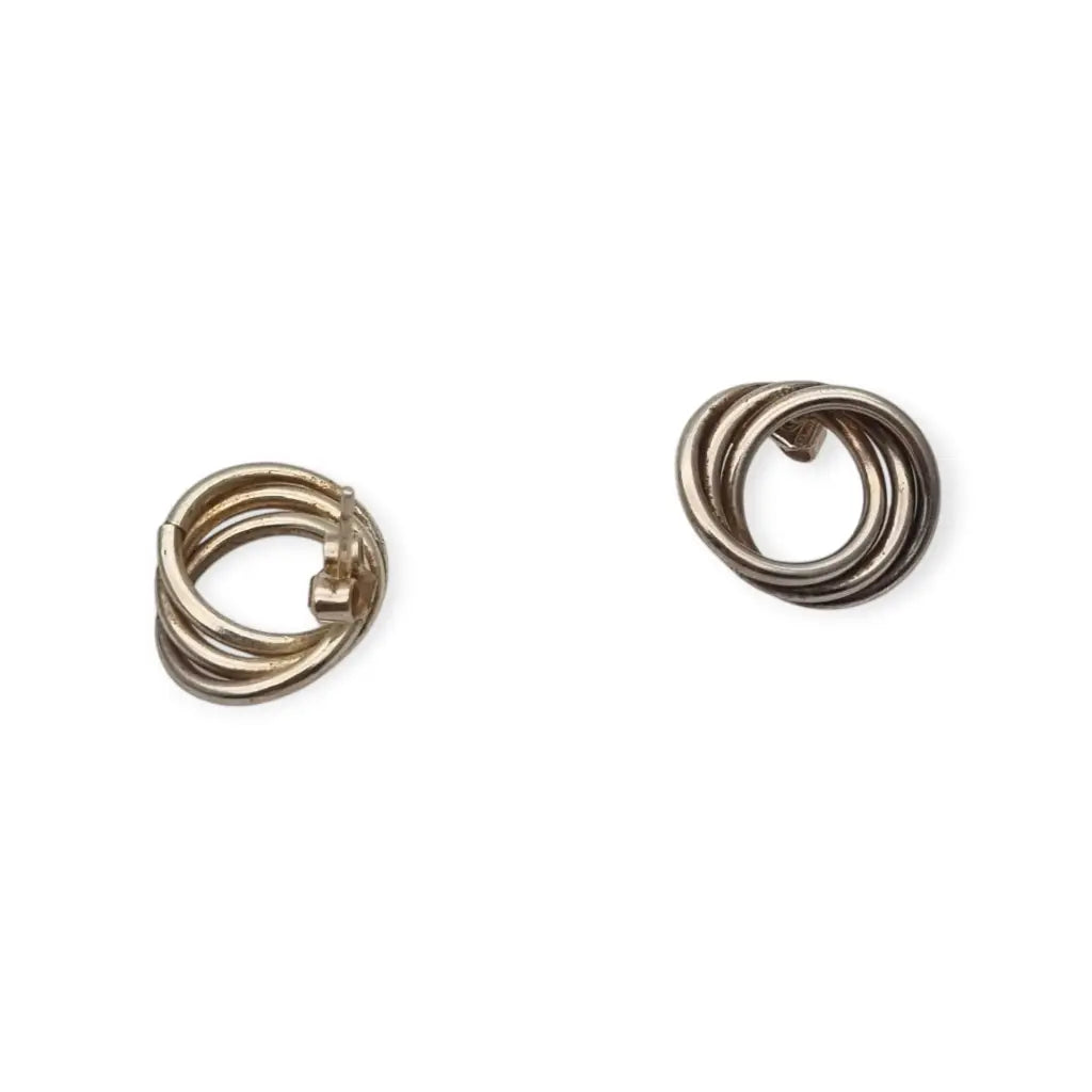 Pendientes aros entrelazados de plata 925 joyeria vintage. LaBizarreSusu