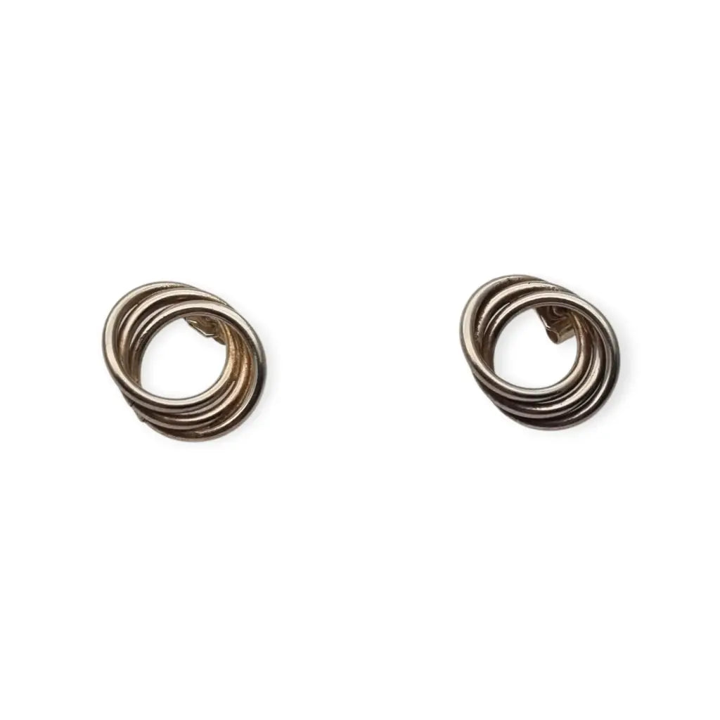 Pendientes aros entrelazados de plata 925 joyeria vintage. LaBizarreSusu