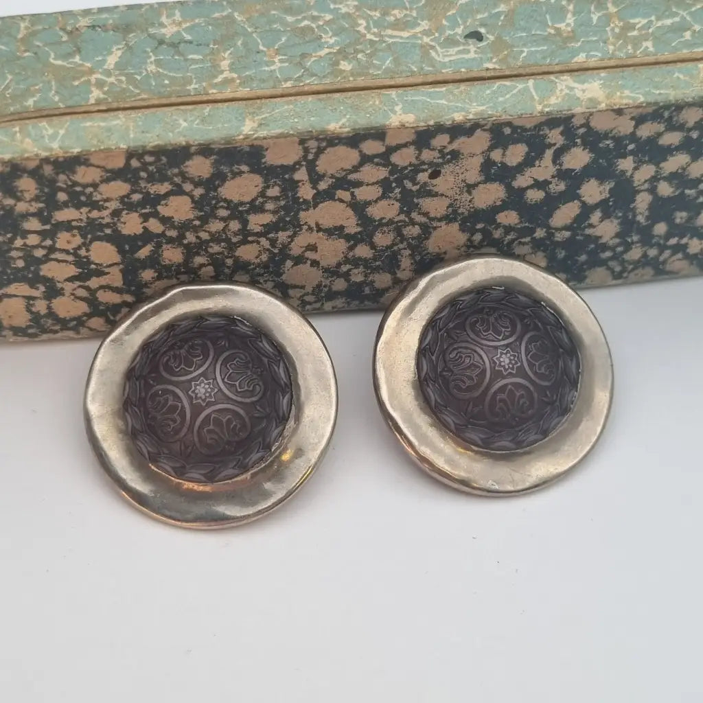 Pendientes vintage NOS pendientes grandes redondos Italia