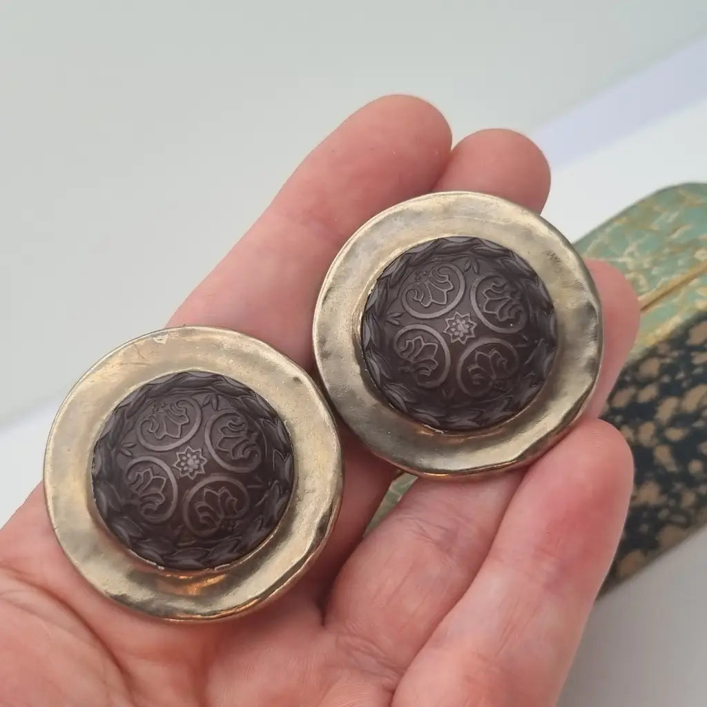 Pendientes vintage NOS pendientes grandes redondos Italia