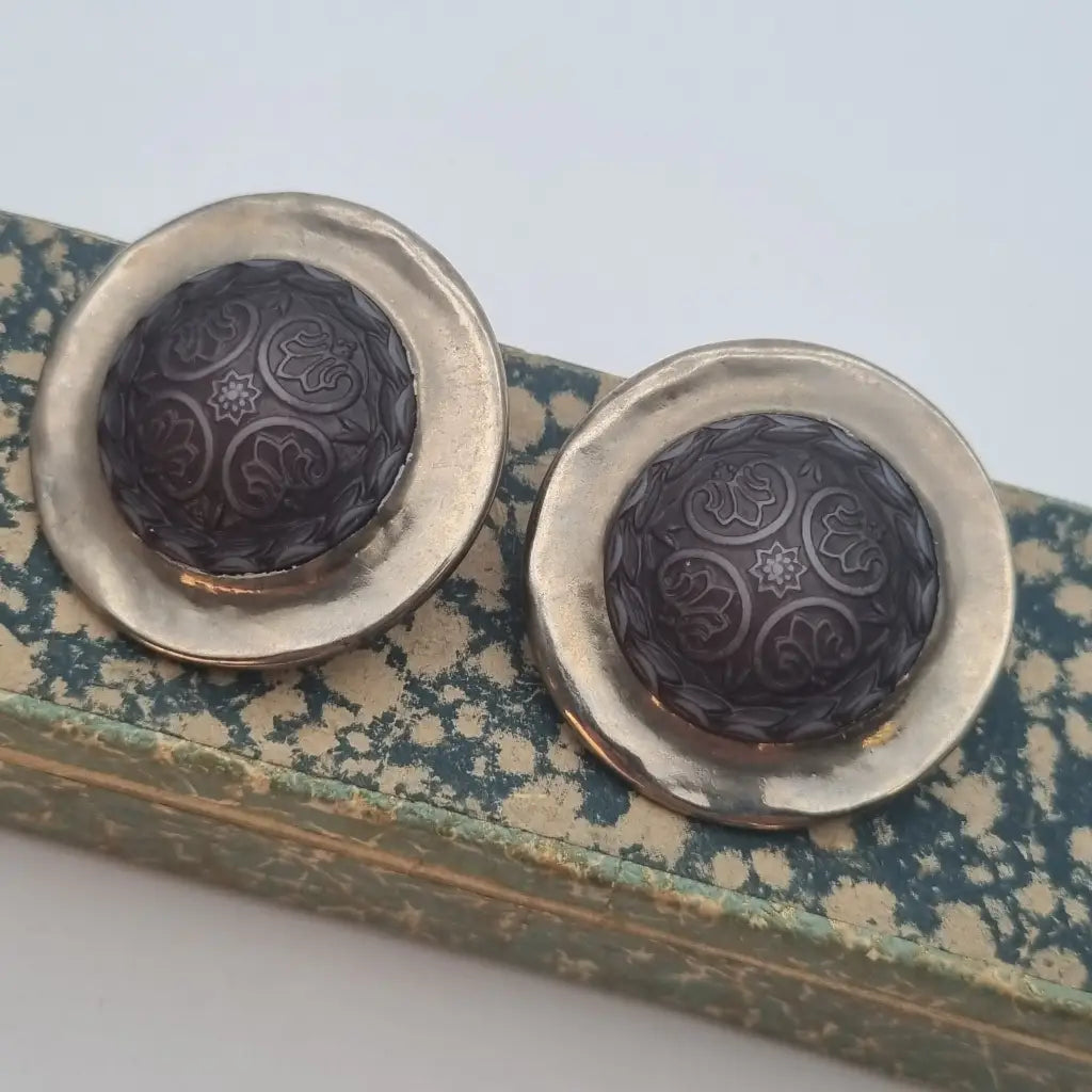 Pendientes vintage NOS pendientes grandes redondos Italia