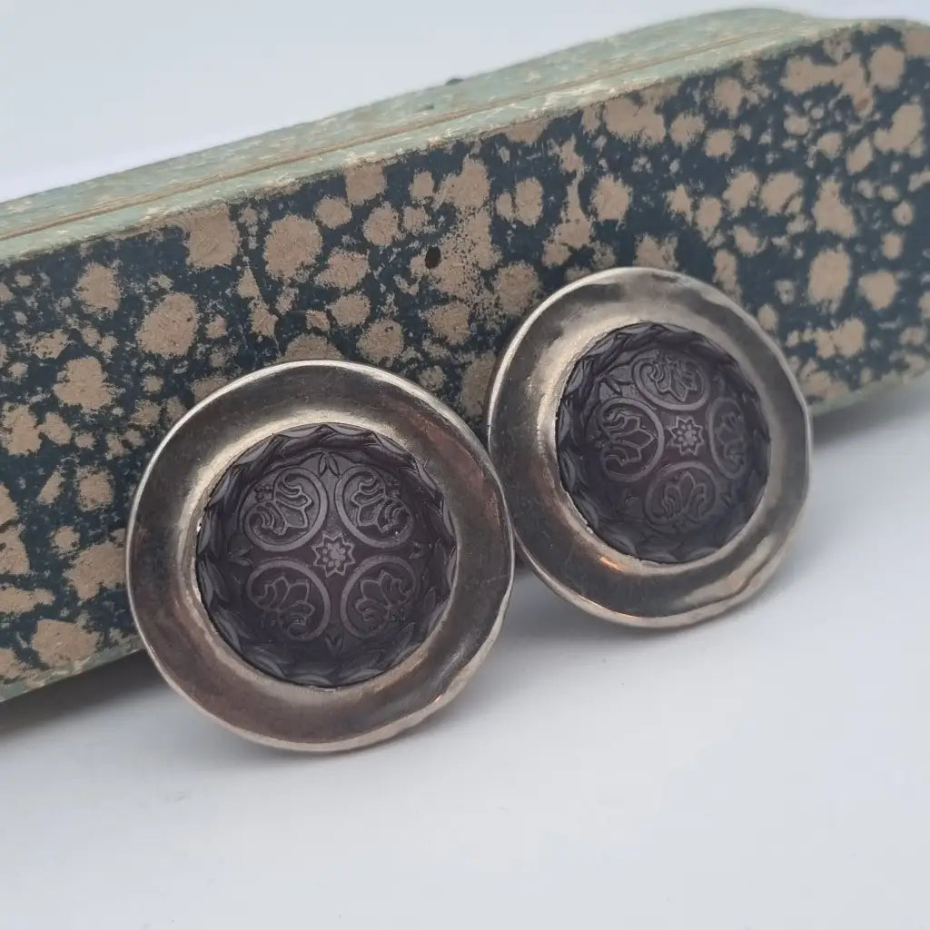 Pendientes vintage NOS pendientes grandes redondos Italia