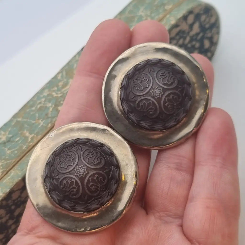 Pendientes vintage NOS pendientes grandes redondos Italia