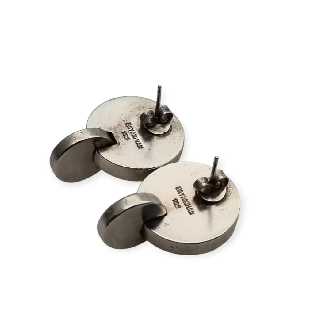 Pendientes vintage de la marca bayanihan en plata 925 con eslabón articulado.