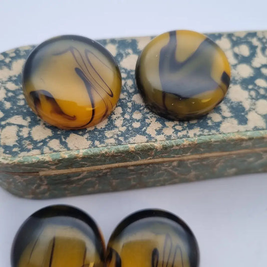 Pendientes vintage NOS de plástico redondos grandes los 80