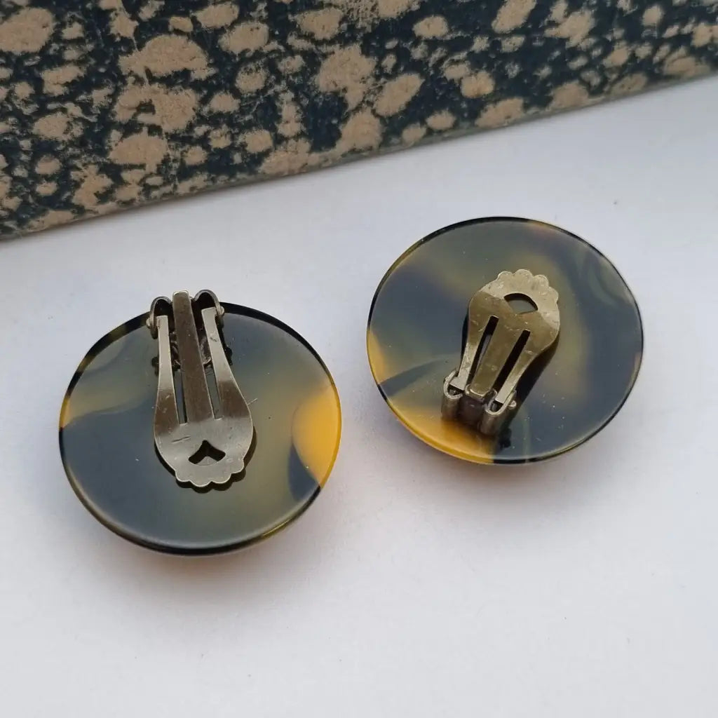 Pendientes vintage NOS de plástico redondos grandes los 80