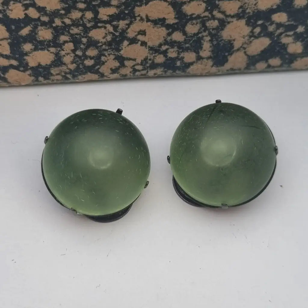 Pendientes vintage NOS pendientes redondos verdes años 80