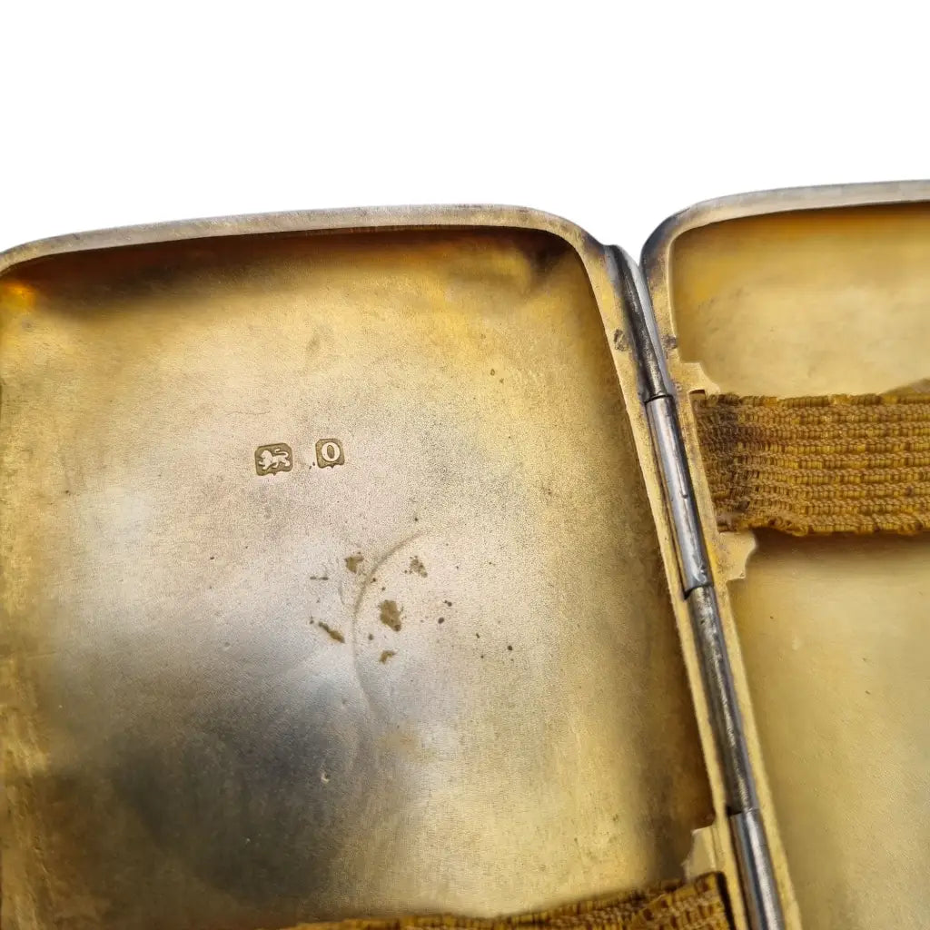 Pitillera inglesa de plata grabada J. Collyer Ltd Birmingham 1938 monograma