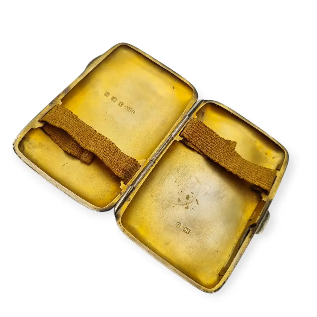 Pitillera inglesa de plata grabada J. Collyer Ltd Birmingham 1938 monograma
