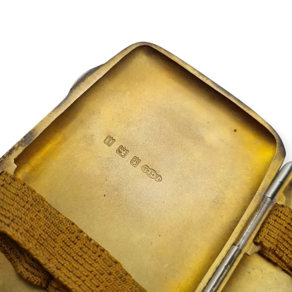 Pitillera inglesa de plata grabada J. Collyer Ltd Birmingham 1938 monograma