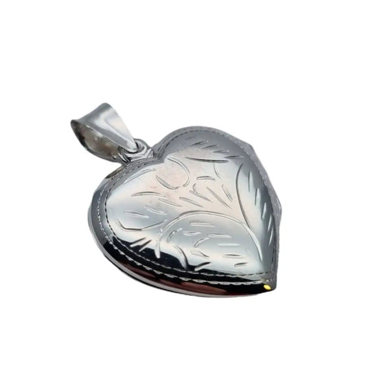 Colgante medallón para fotos de corazón mamá plata ley 925.