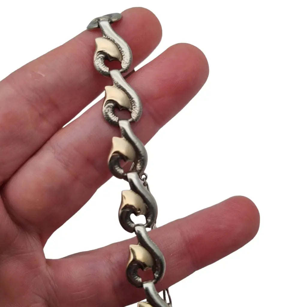 Pulsera art deco en plata y oro joyas antiguas de los años 30 regalos.