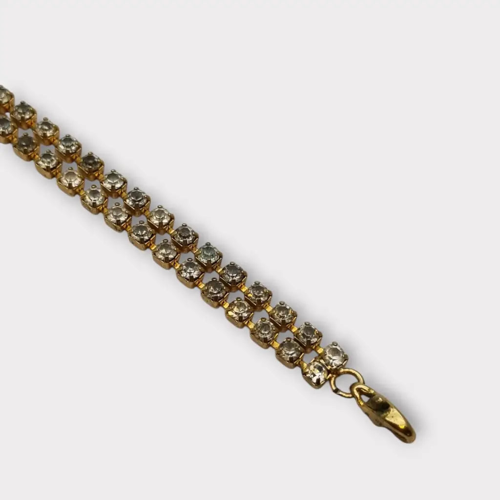 Pulsera vintage de diamantes imitación dorados para mujer elegante joyería