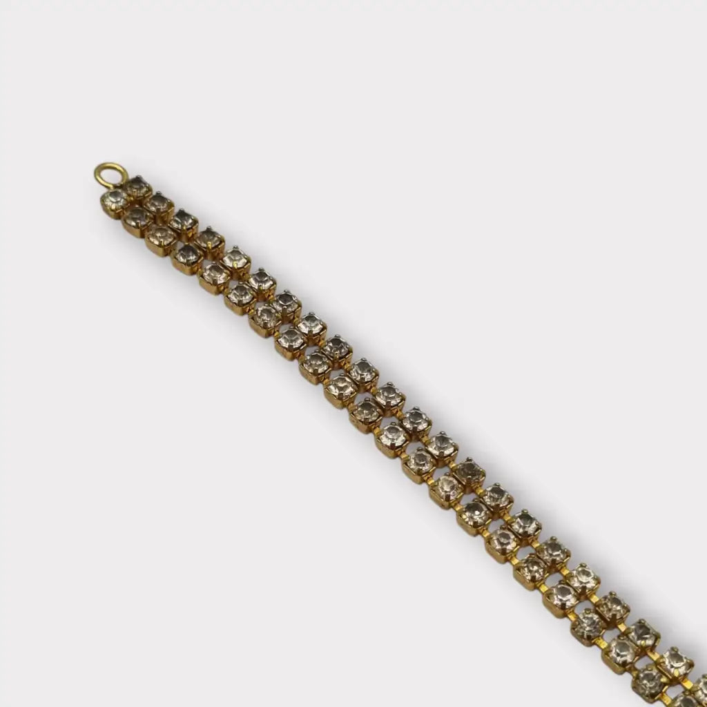 Pulsera vintage de diamantes imitación dorados para mujer elegante joyería