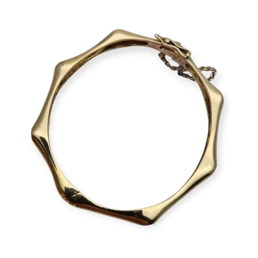 Pulsera vintage de plata 925 dorada diseño orgánico con circonitas años 90.