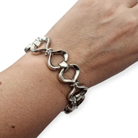 Pulsera vintage de plata 925 con sello estrella y diseño eslabones