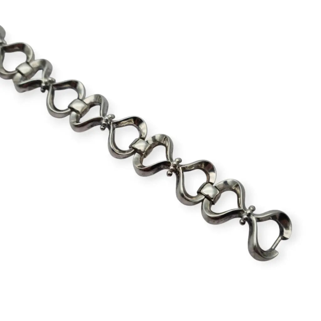 Pulsera vintage de plata 925 con sello estrella y diseño eslabones