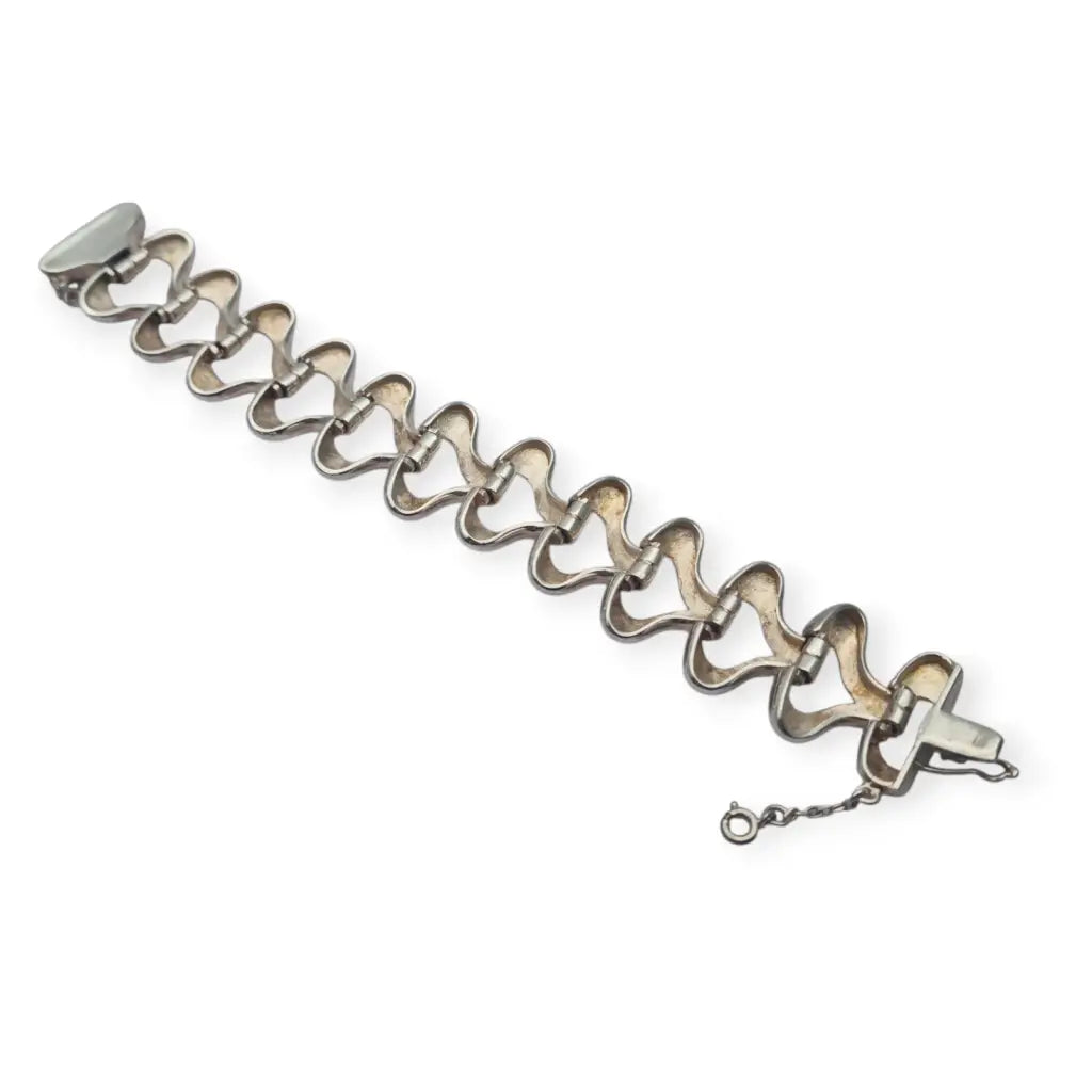 Pulsera vintage de plata para mujer circa 1970 con eslabones articulados
