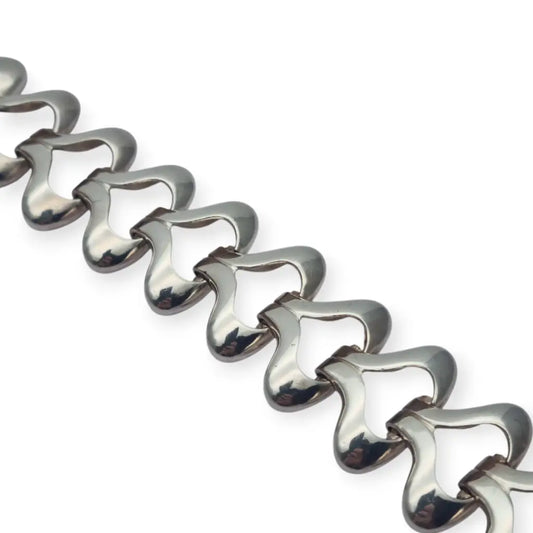 Pulsera vintage de plata para mujer circa 1970 con eslabones articulados