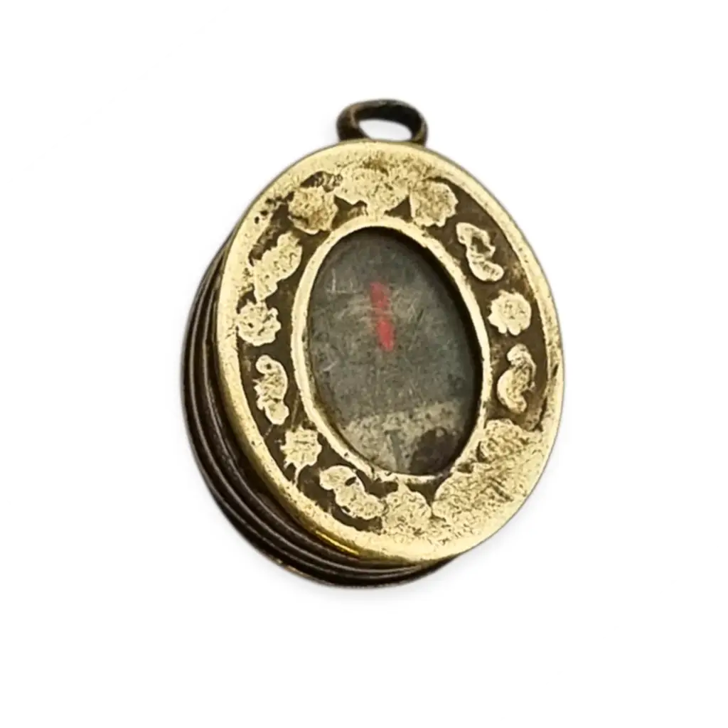 Relicario antiguo con imagen de la Virgen reliquia colgante devocional