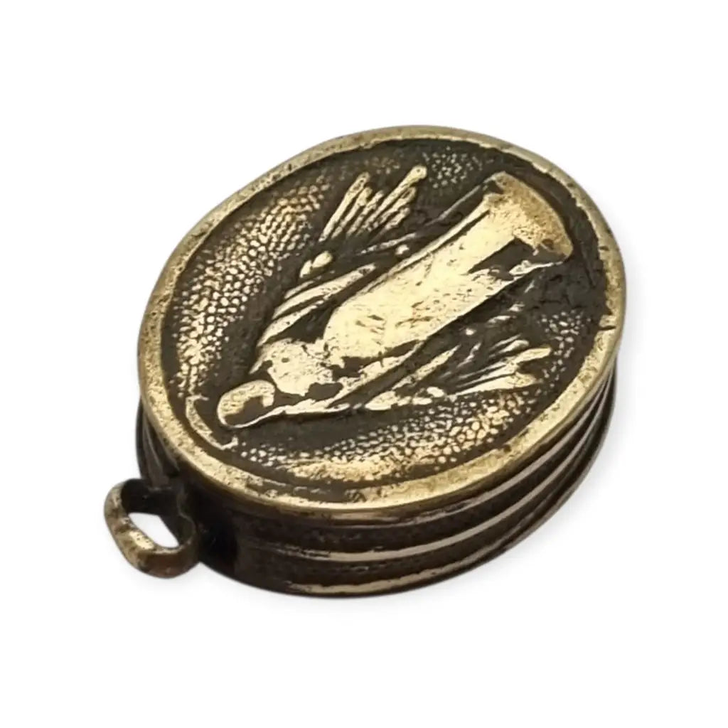 Relicario antiguo con imagen de la Virgen reliquia colgante devocional