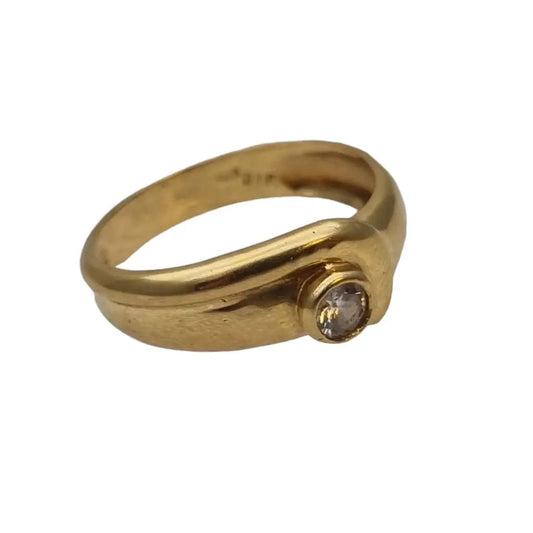 Solitario vintage de oro 18k y anillo topacio regalos boda Circa 1960