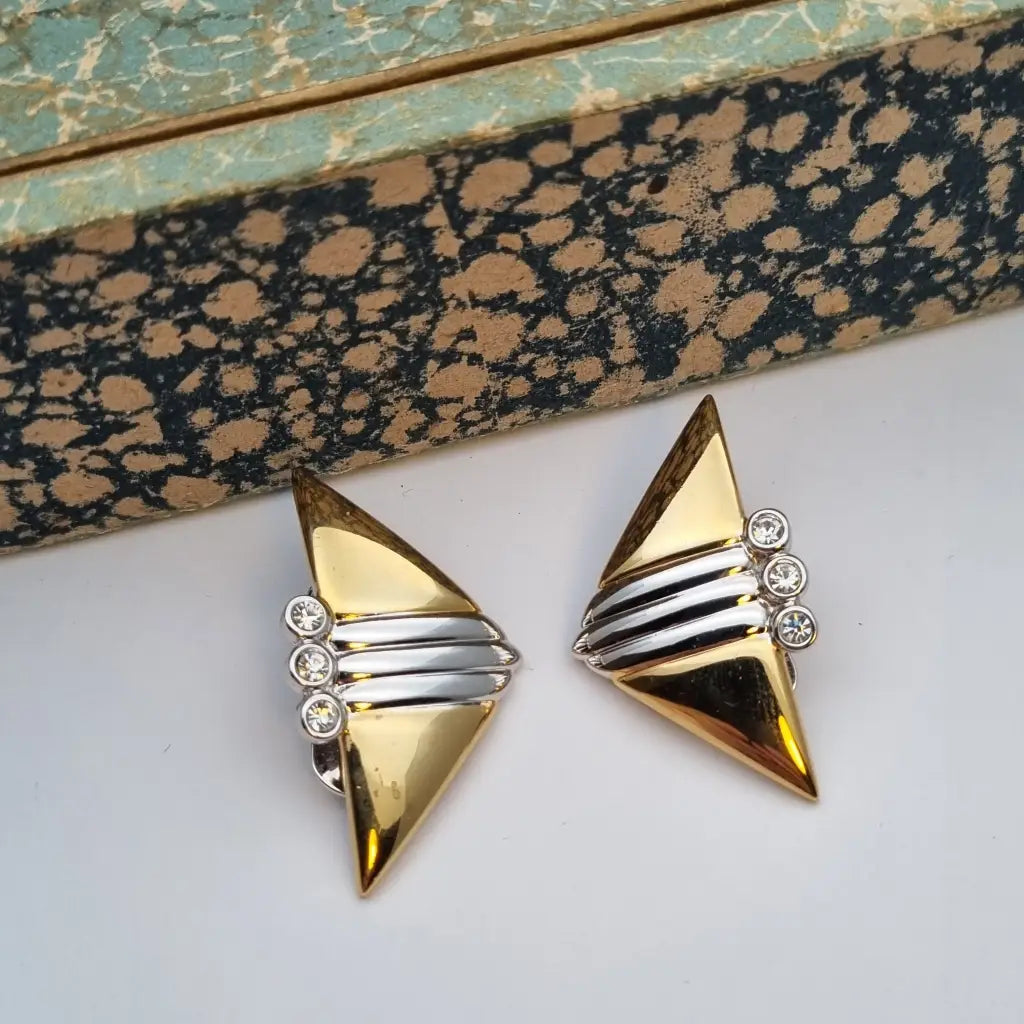 NOS Vintage Auténticos Años 80 Pendientes de Clip Joyería Moda