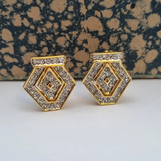 NOS Vintage Auténticos Años 80 Pendientes de Clip Joyería Moda