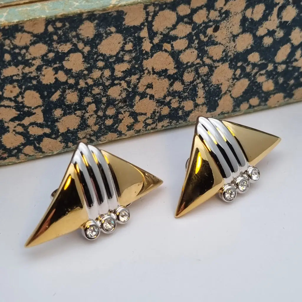 NOS Vintage Auténticos Años 80 Pendientes de Clip Joyería Moda