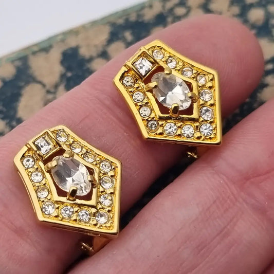 NOS Vintage Auténticos Años 80 Pendientes de Clip Joyería Moda