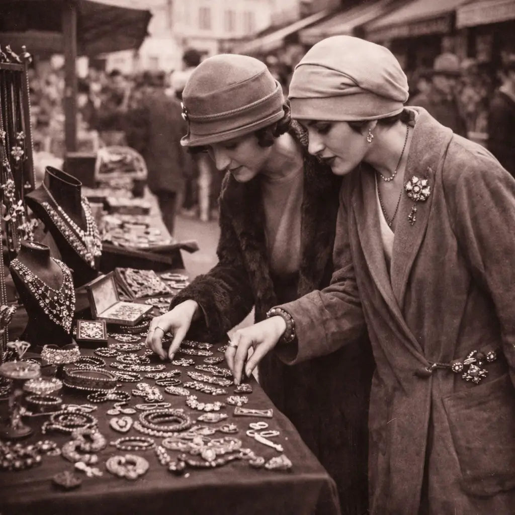Selección de hallazgos de mercadillo vintage, joyas de ocasión