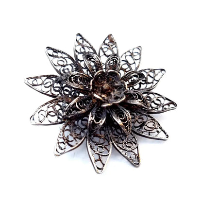 Estrella de filigrana plata. Broche Circa 1960. Joyas